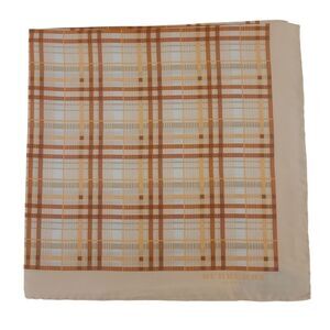 Burberry Silk Scarf/Pocket square, Orange plaid check, holiday gift